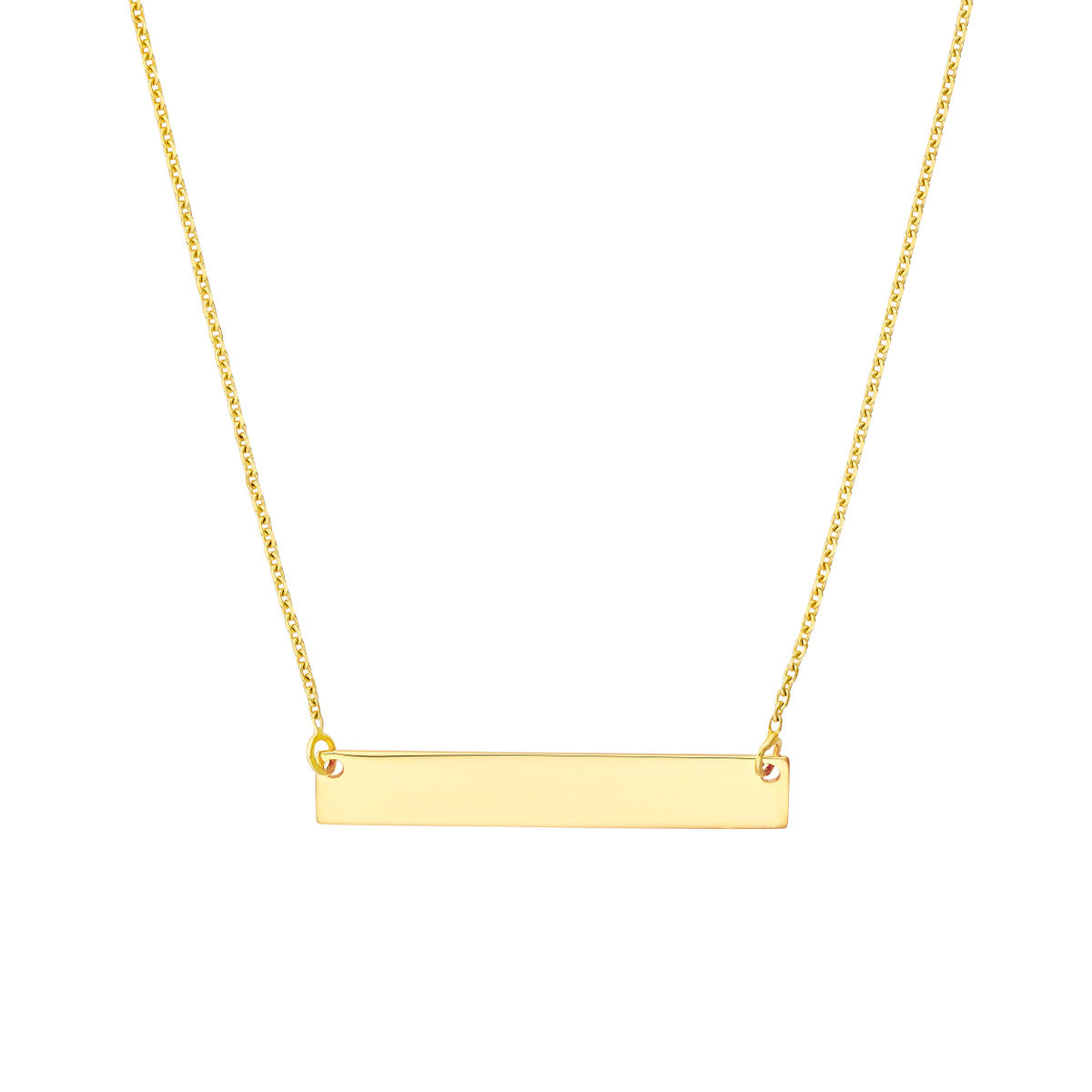 Engravable 14K Mini Gold bar Necklace