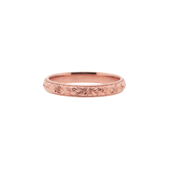 Load image into Gallery viewer, The Sunburst 3mm Hand Engraved Stackable Wedding Band

