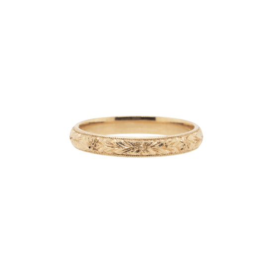 Load image into Gallery viewer, The Sunburst 3mm Hand Engraved Stackable Wedding Band
