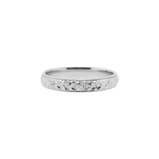 Load image into Gallery viewer, The Sunburst 4mm Pattern Hand Engraved Stackable Wedding Band
