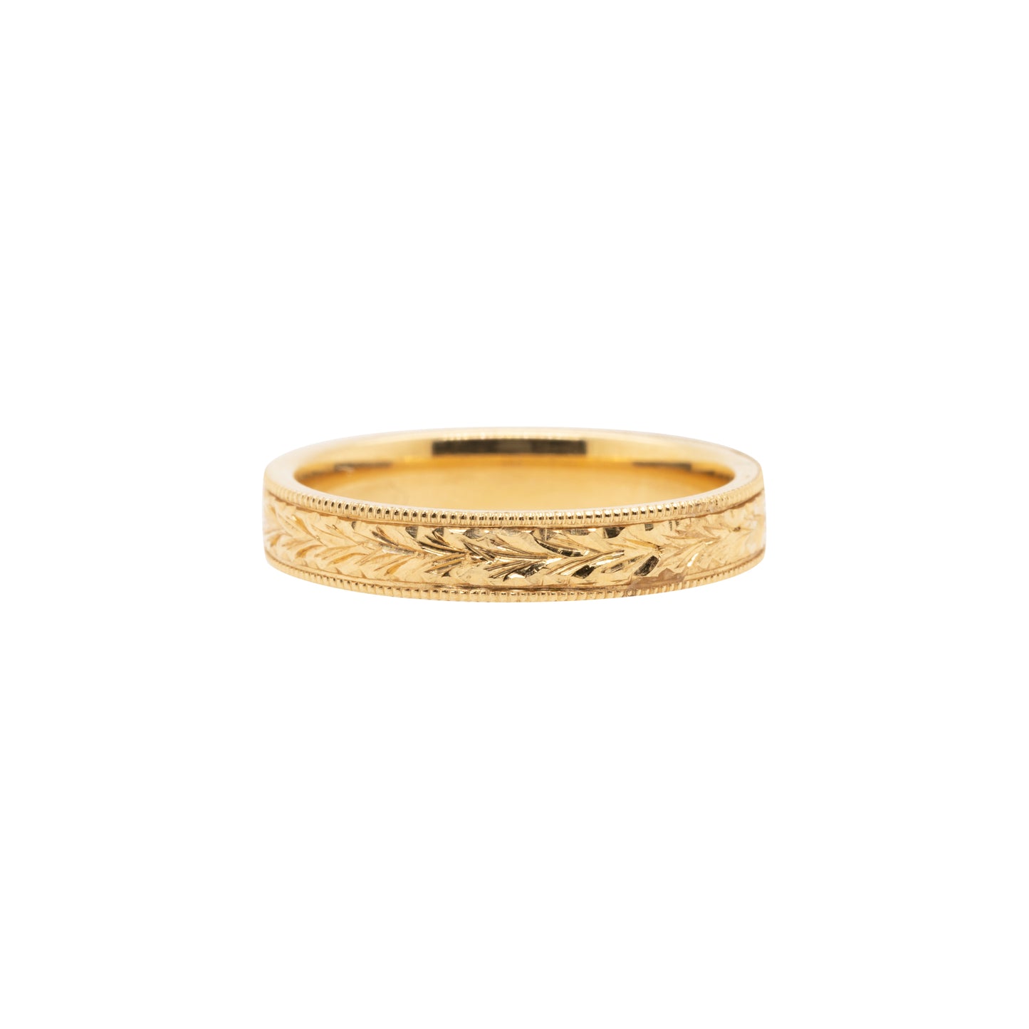 Load image into Gallery viewer, The Wheat 3.5mm Hand Engraved Stackable Wedding Band

