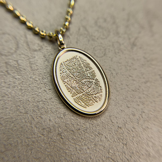 Load image into Gallery viewer, Fingerprint Print Oval Charm
