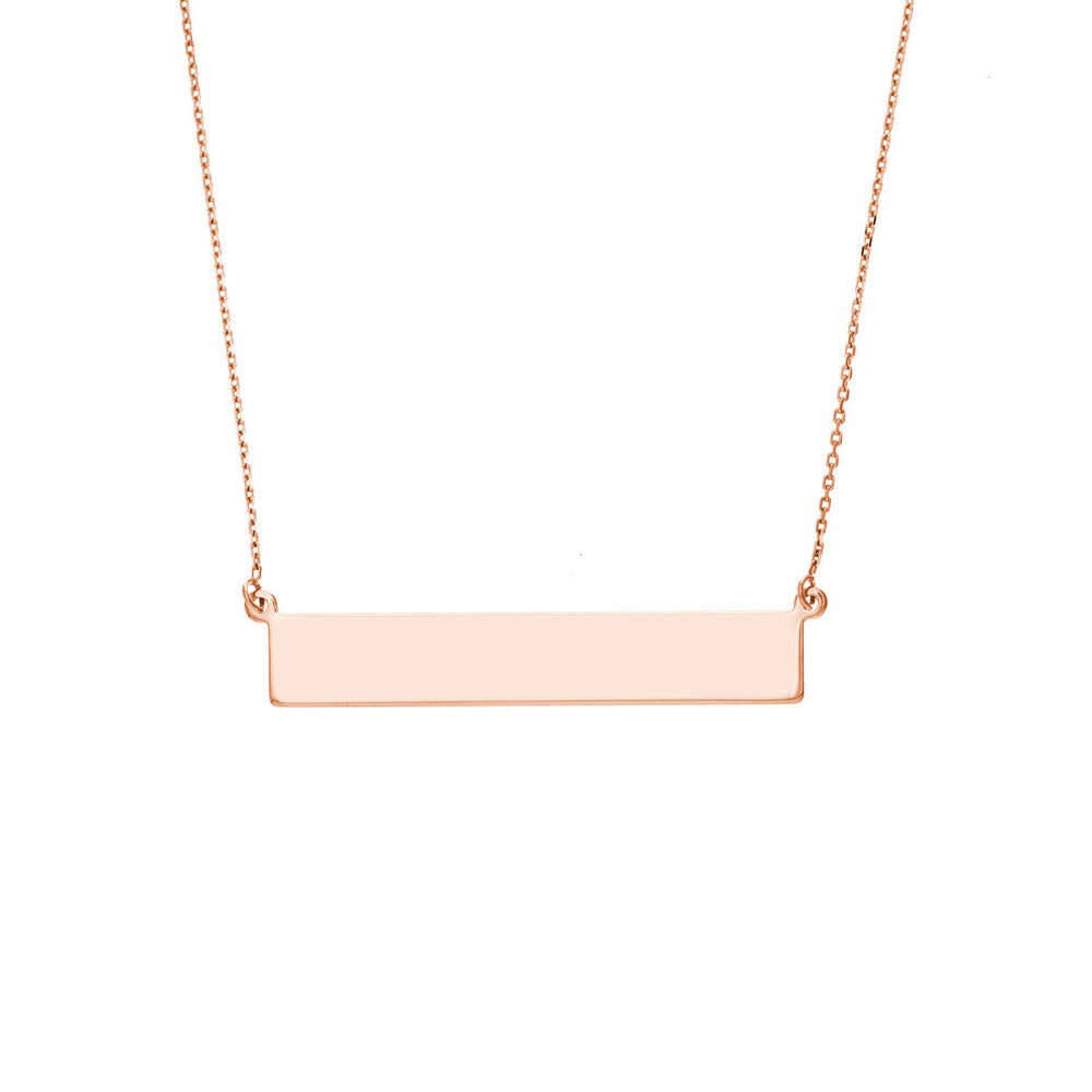 
                      
                        Engravable 14K Large (1.25 Inches) Gold bar Necklace
                      
                    