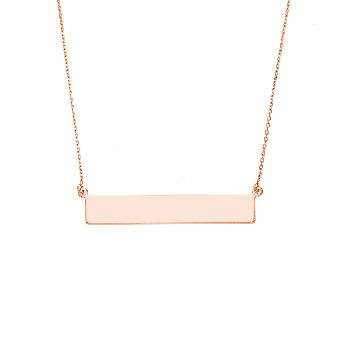 Engravable 14K Large (1.25 Inches) Gold bar Necklace
